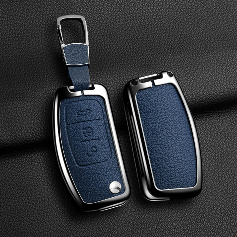 Auto Zinc Alloy Car Folding Key Case Cover for Ford Fiesta Focus 2 Ecosport Kuga Escape Falcon B-Max C-Max Eco Sport Galaxy key case key case cover