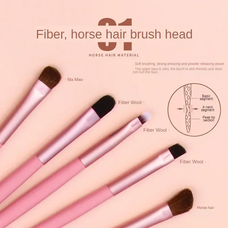 5 Pc Makeup Brushes Tool Set Eyeshadow Concealer Eyebrow Lip Blending Beauty Make Up Skin-friendly Brushes Women Cosmestic Tool