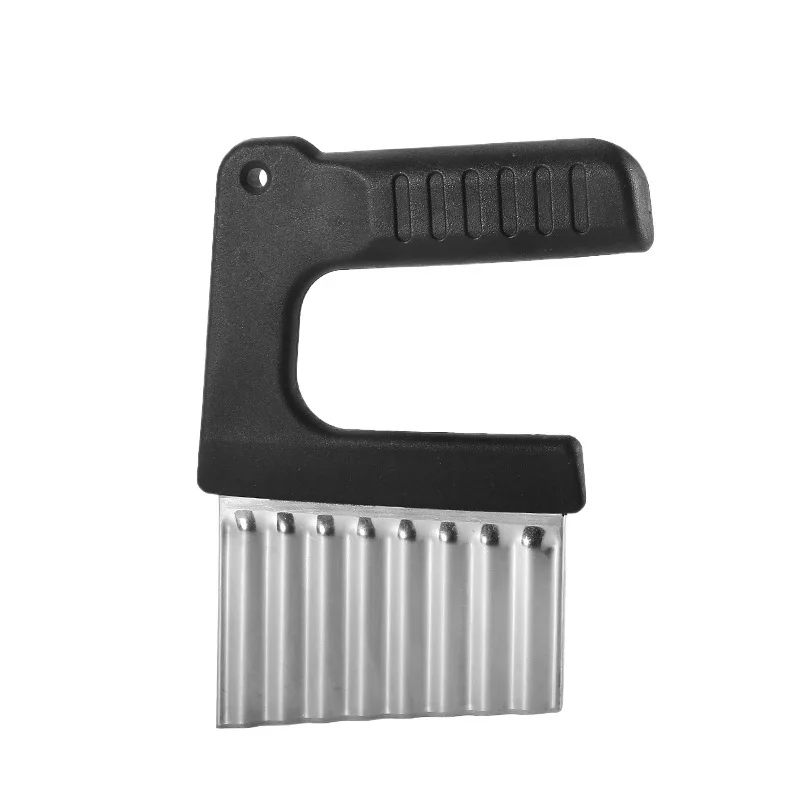 Hand-held Stainless Steel Potato Slicer Household Portable Potato Wave Cutter with Handle Kitchen Gadgets Creative Chip Cutter