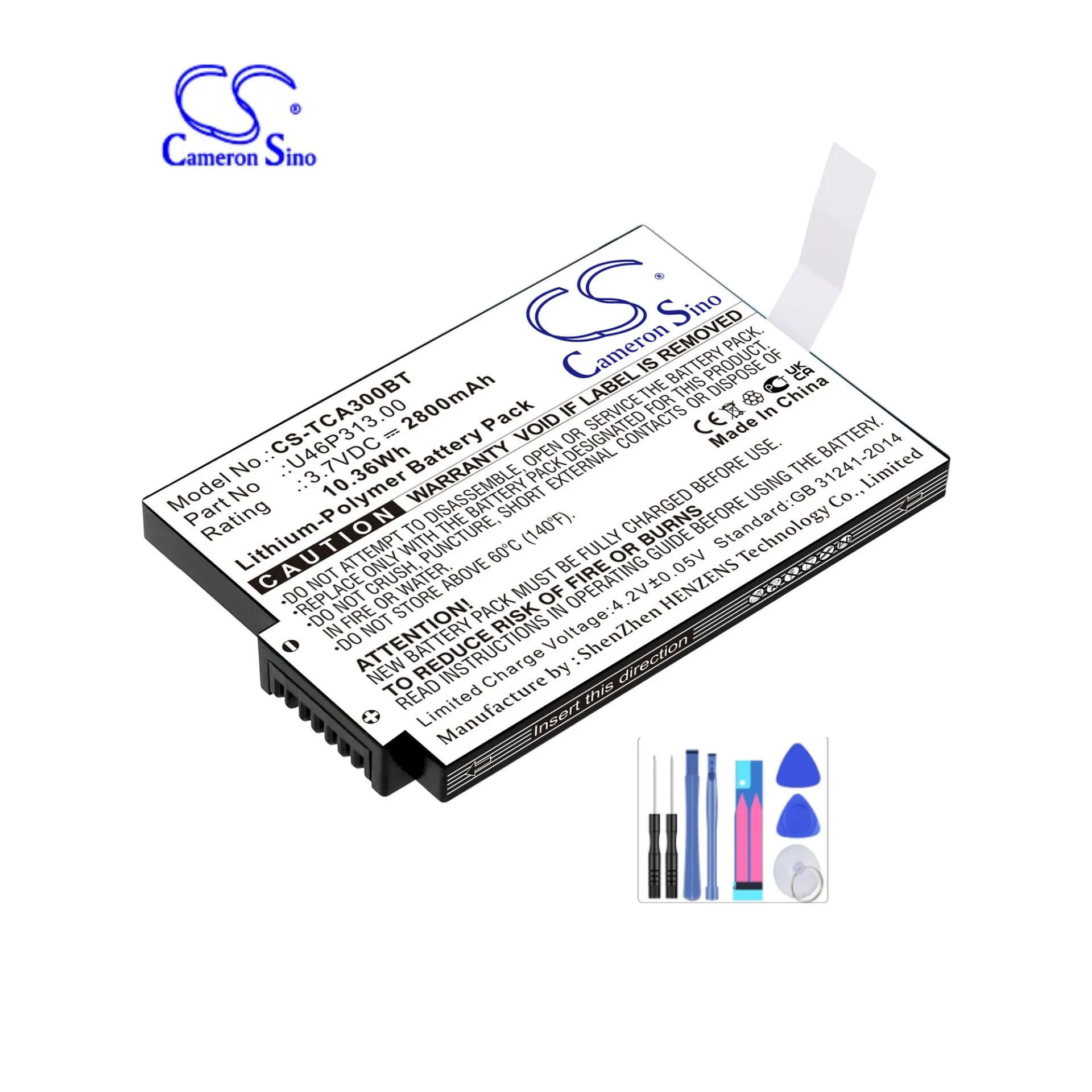 

Аккумулятор для аварийного освещения для технического оборудования U46P313.00 TCA300COM Xfinity iControl ход ёмкость 2800mAh / 10.36Wh черный