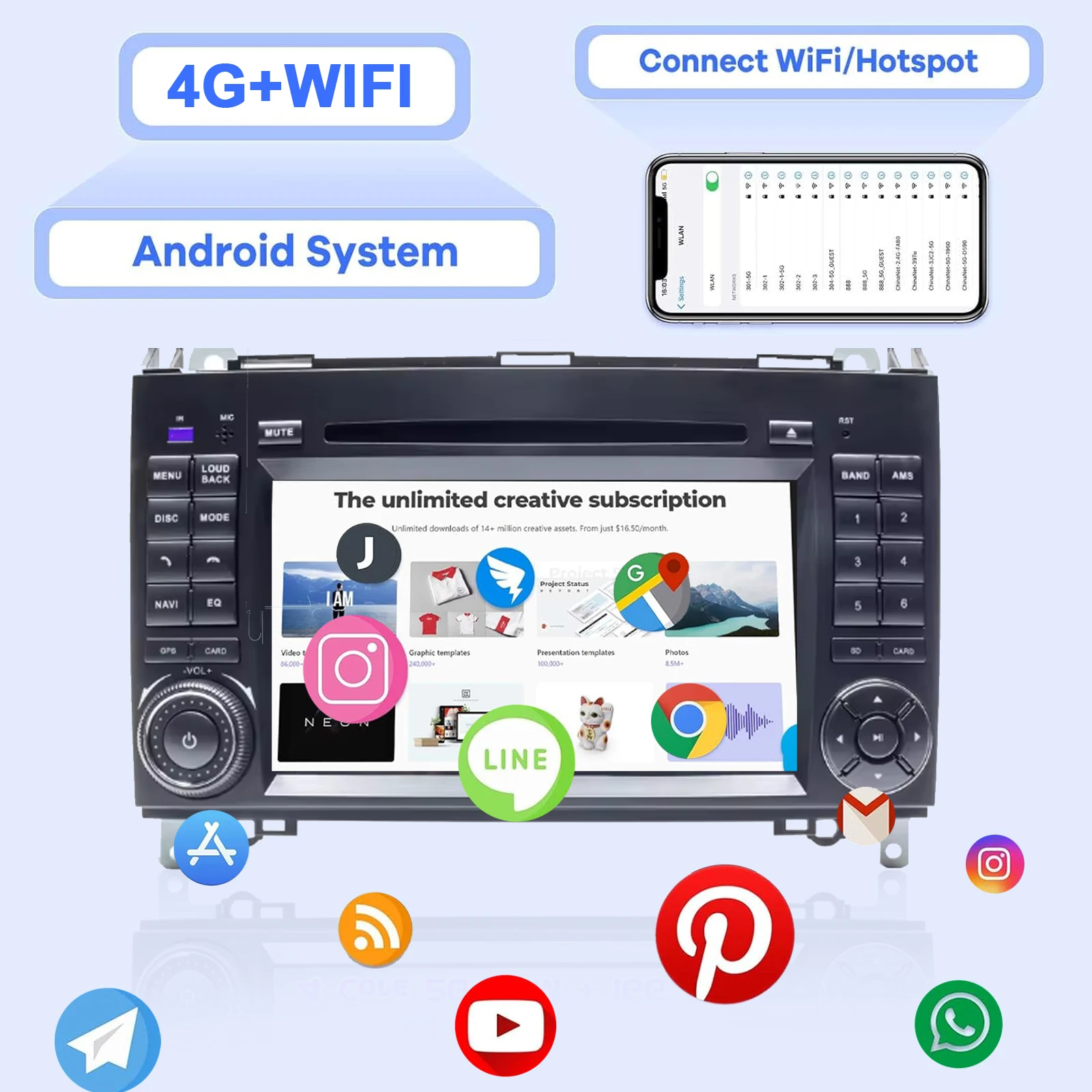 Android Car Radio for Benz W169 W245 B16 B170 B180 B200 W639 Vito Viano W906 Mul