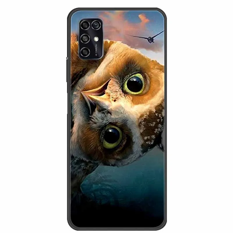 Black Silicon TPU Soft Phone Cover with Cartoon Design