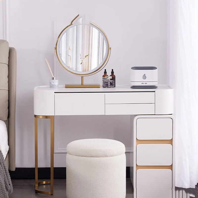Tavolo da toeletta moderno bianco Accessori per soggiorno Tavolo da toeletta per trucco Donna Europeo Mesa De Maquillaje Mobili postmoderni - immagine 5