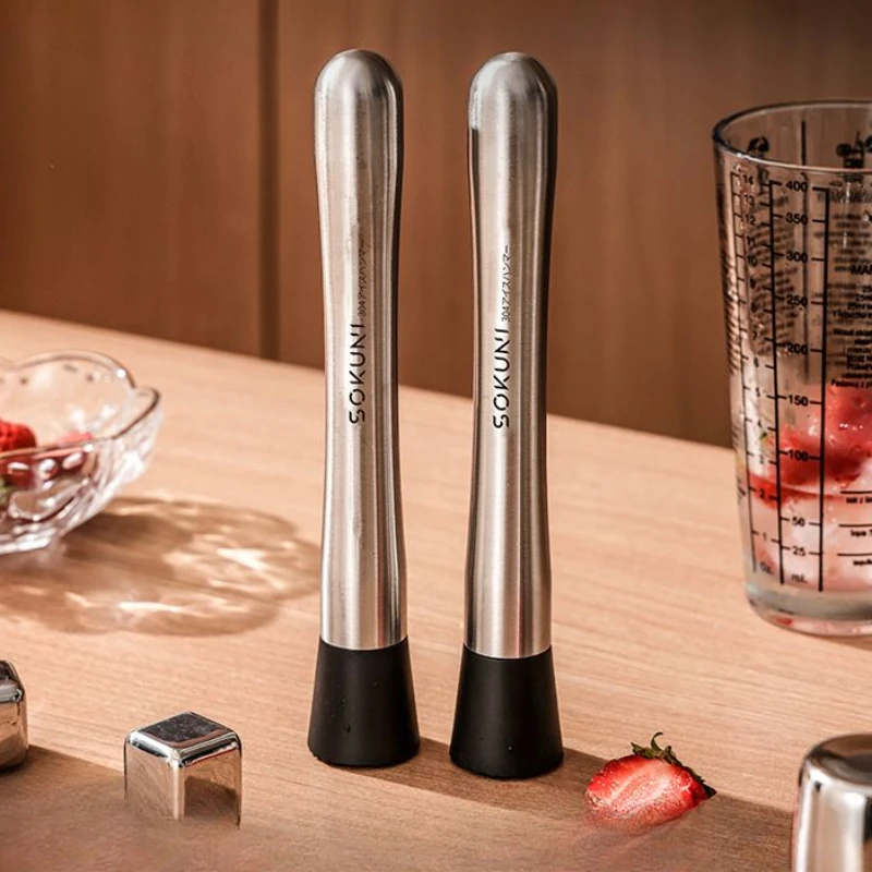 Stainless Steel Masher Stick Ice Hammer, Shaker Cup, Household Kitchen Tools, Juice Rammer, Squeezer Punch, Lemon Tea Hammer Too