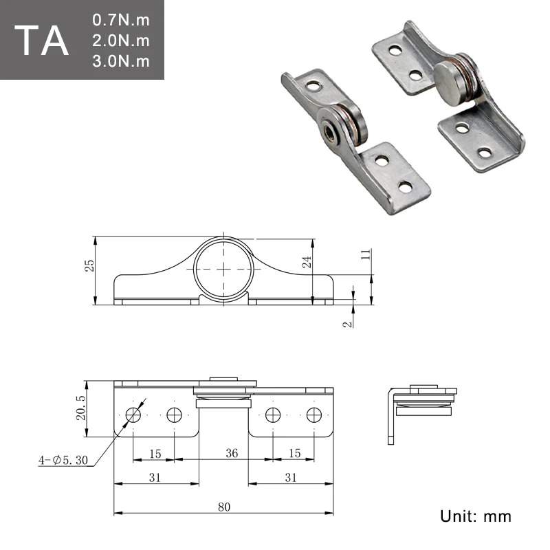 304 Stainless Steel Damping Hinge With Non Adjustable Torque, Stop Mechanism, And Positioning Support For Medical Equipment. stainless steel hinges