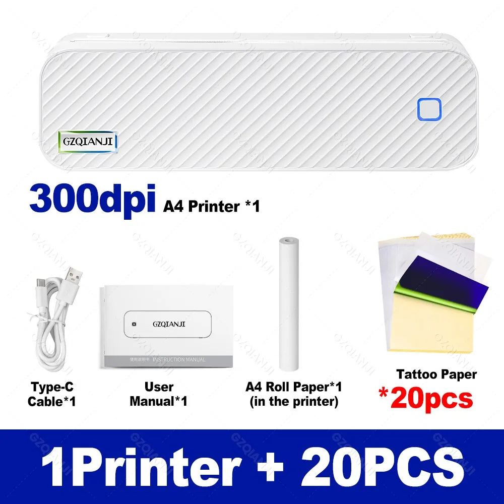 طابعة حرارية محمولة صغيرة الحجم بحجم A4، لا تتطلب...