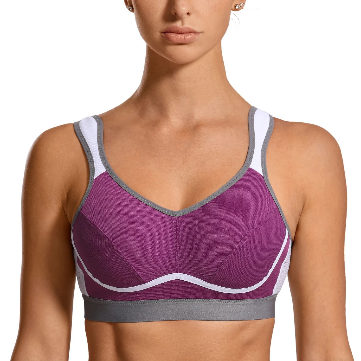 Women's High Impact Supportive Control Wire free Non-Padded Active Bra Plus Size