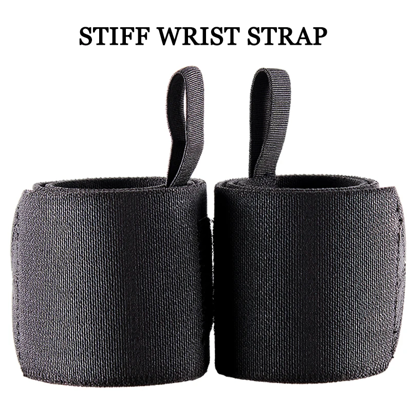 

1pair Stiff Wrist Strap For Weightlifting Red Nylon Wrist Support Powerlifting Wrist Wraps Strength Training Padded Sport Safety
