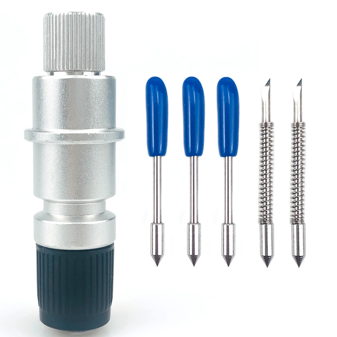 

Cb09 Deep Point 5pcs 60 Degree Plotter Blades Vinyl Cutter Engraving Tool +1pc Holder For Graphtec Silhouette Cameo 3 Portrait 2