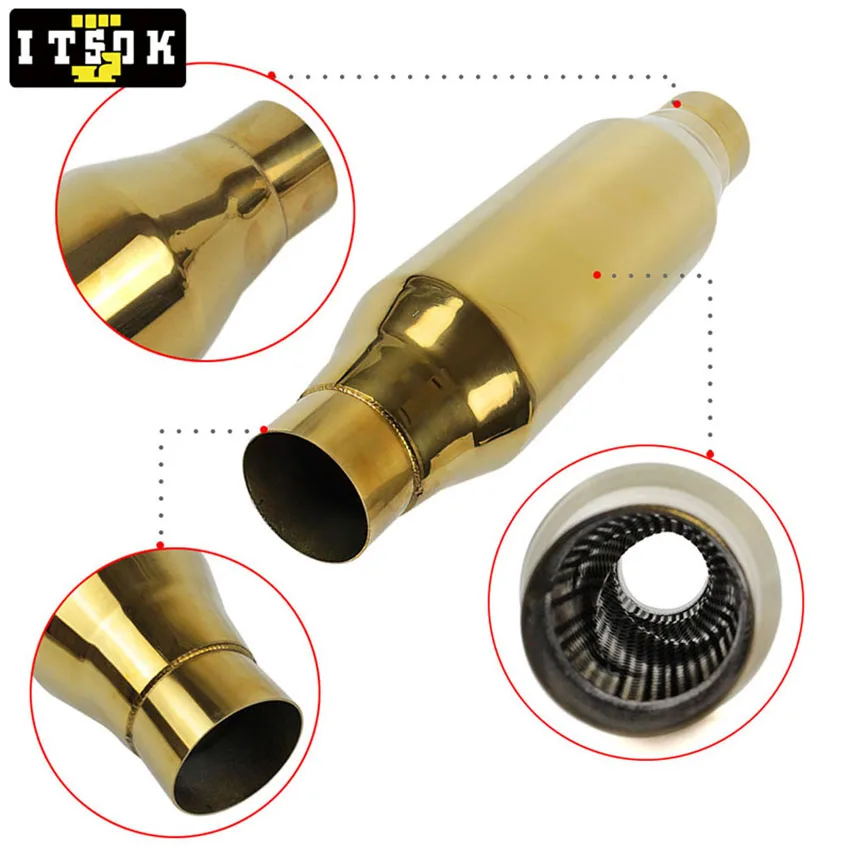 Exhaust Pipe Muffler Universal Racing Spiral Silencer 63mm 2.5inch Stainless Steel Exhaust Tail Pipe Sound Boost