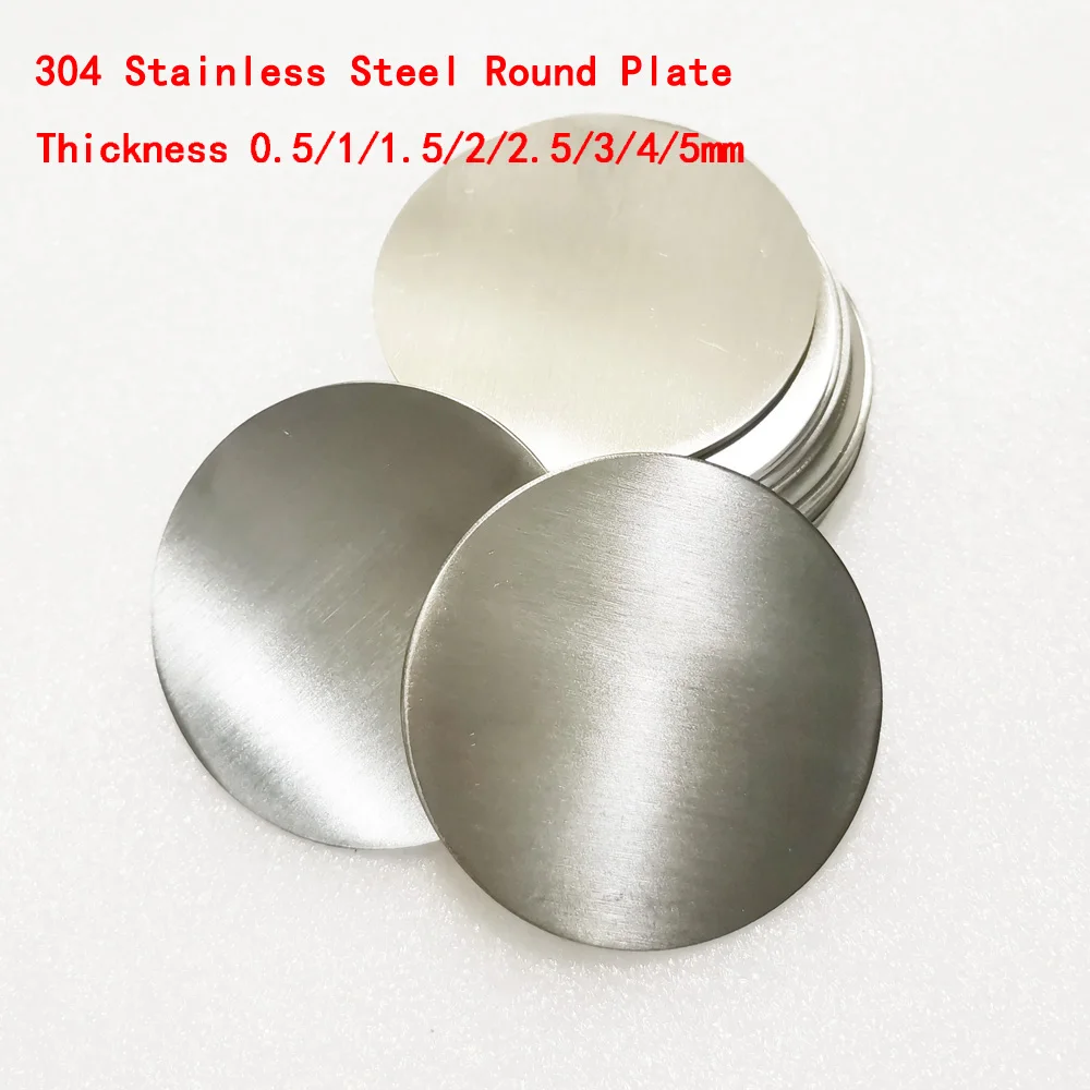 Finition Tôle Inox 2d Plaque Inox 304 - 4 Pièces Diamètre 100mm épaisseur 1.2mm Acier Inoxydable