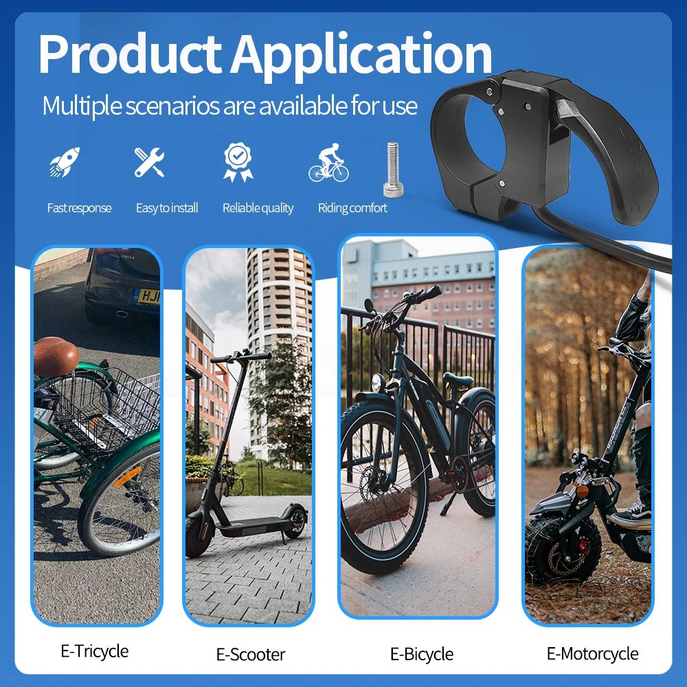 Versatile Electric Bike Thumb Throttle with Waterproof Connector