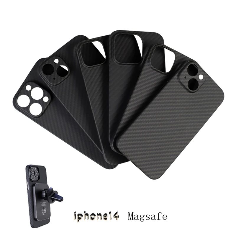Case for Apple iPhone 13 14 Plus Pro Max Magsafe Carbon Fiber Aramid Mobile Phone