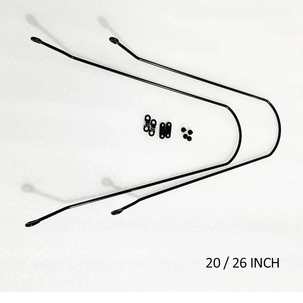 Silver Bike Fender Support Front Rear Mudguard Set 20x4.0 26x4.0 Inch Fat Tire 20X4.0 Inch Electric Bike Wings Snow Part bicycle fender