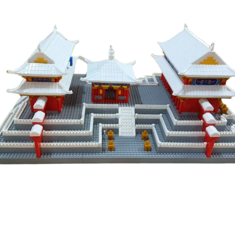 

Chinese Palace Architecture Building Block Snowscape The Imperial Palace Ancient Desktop Decoration Creative Gift for Childrens