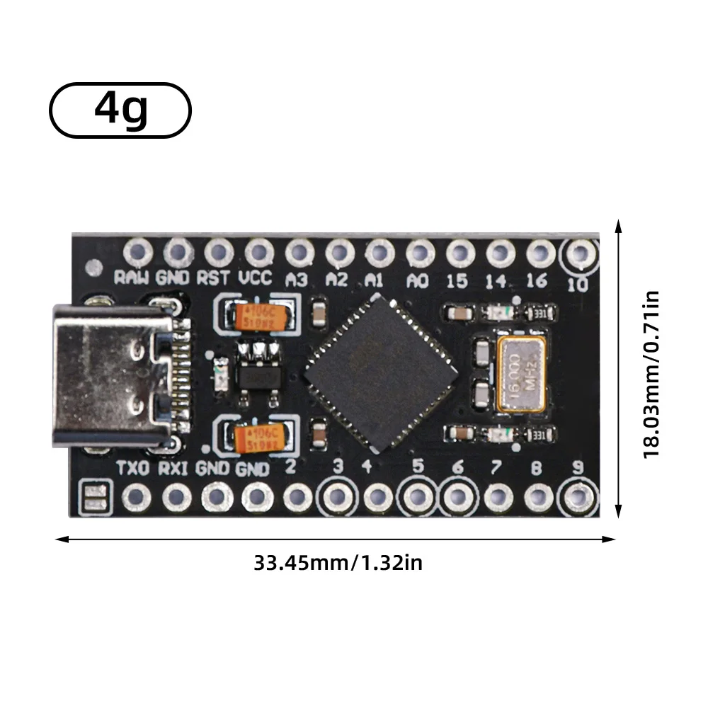 2 Moduli Pro Micro ATmega32U4 Con Type-C - Scheda Sviluppo 5V 16MHz Per Microcontrollori E DIY