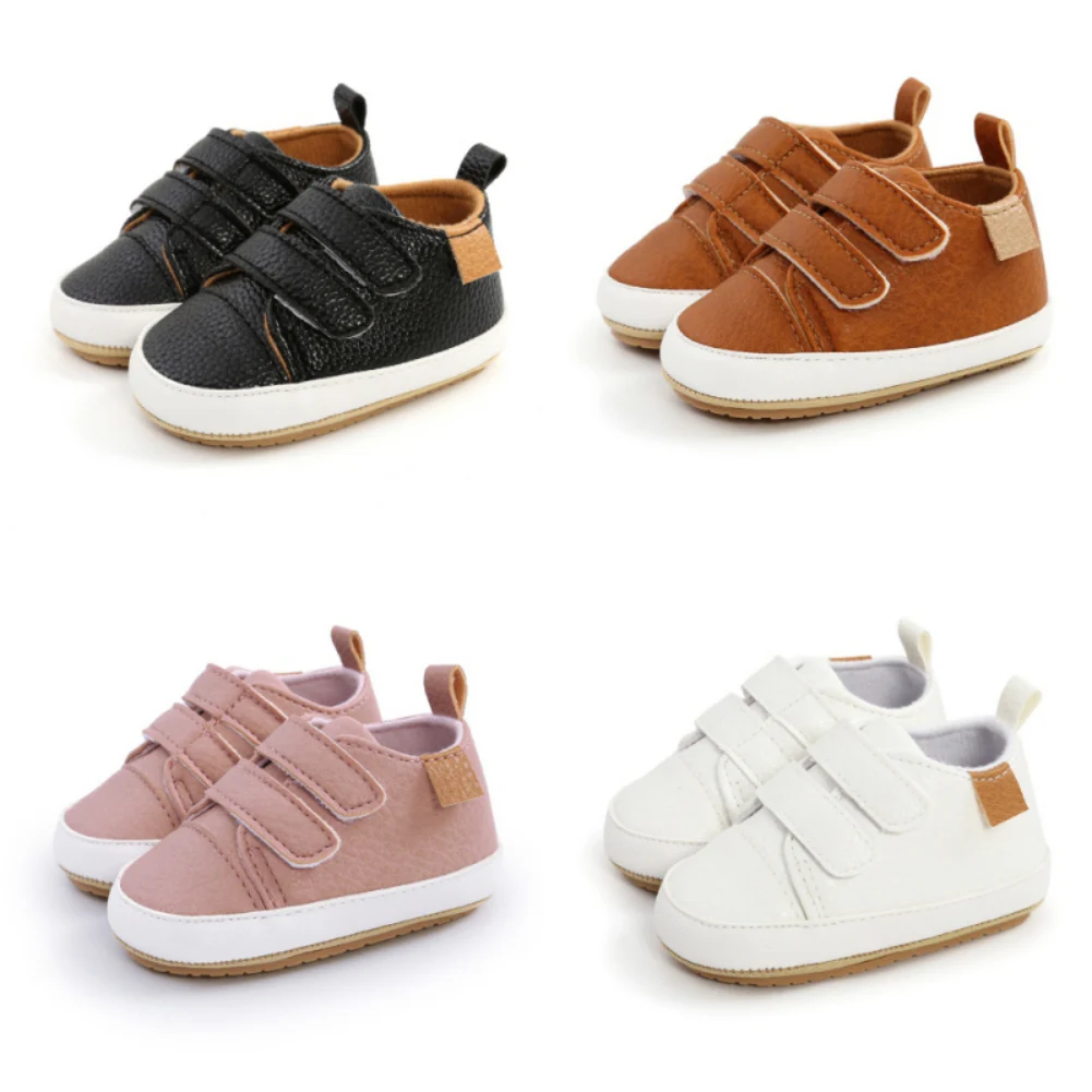 Baby shoes Infant Retro Leather Boys Girls Casual Shoes Multicolor Toddler Rubber Sole Anti-slip First Walkers Newborn Moccasins