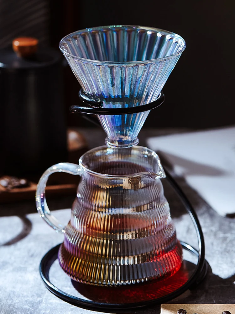 Pour over Coffee Dripper Coffee Pot Set Coffee Server Coffee Maker Cup V02  Glass Coffee Funnel Drip Coffee Set B