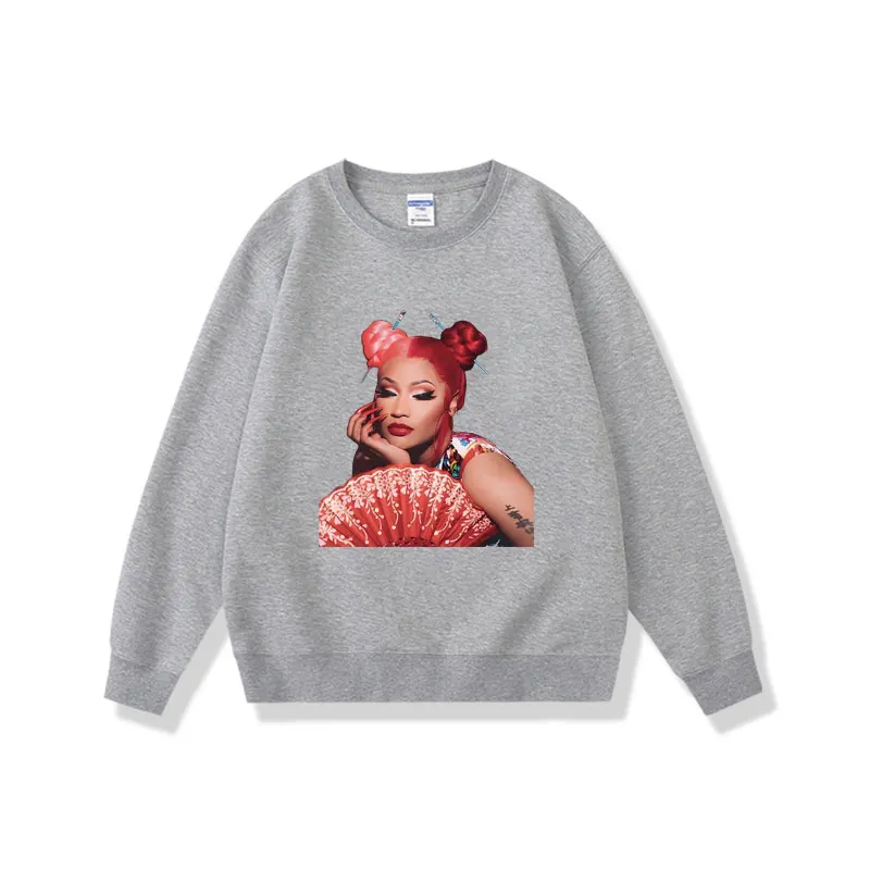 Rapper Nicki Minaj Red Ruby Da Sleeze Graphic Pullover Men Women Hip Hop Oversized Streetwear Unisex Trend Vintage Sweatshirt
