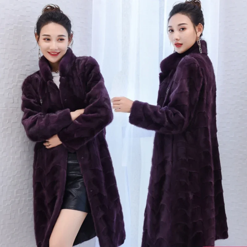 

Real Mink Fur Jacket Winter Coat Women Clothing Fashion Korean Woman Coats and Jackets High Quality Long Mink Fur Coat Zm1537