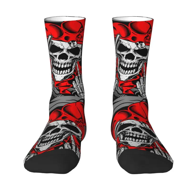 Novità Mens Funny Joker Skull Gun Dress Socks Unisex Comodo Caldo 3D Stampato Gothic Skeleton Crew Socks