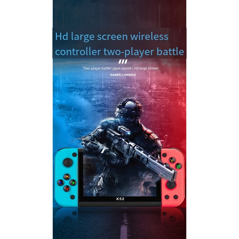 X52 Handheld Game Console HD 5.1 Inch Portable Retro Game Console Built-In Retro Classic Games Audio Video Player Easy To Use