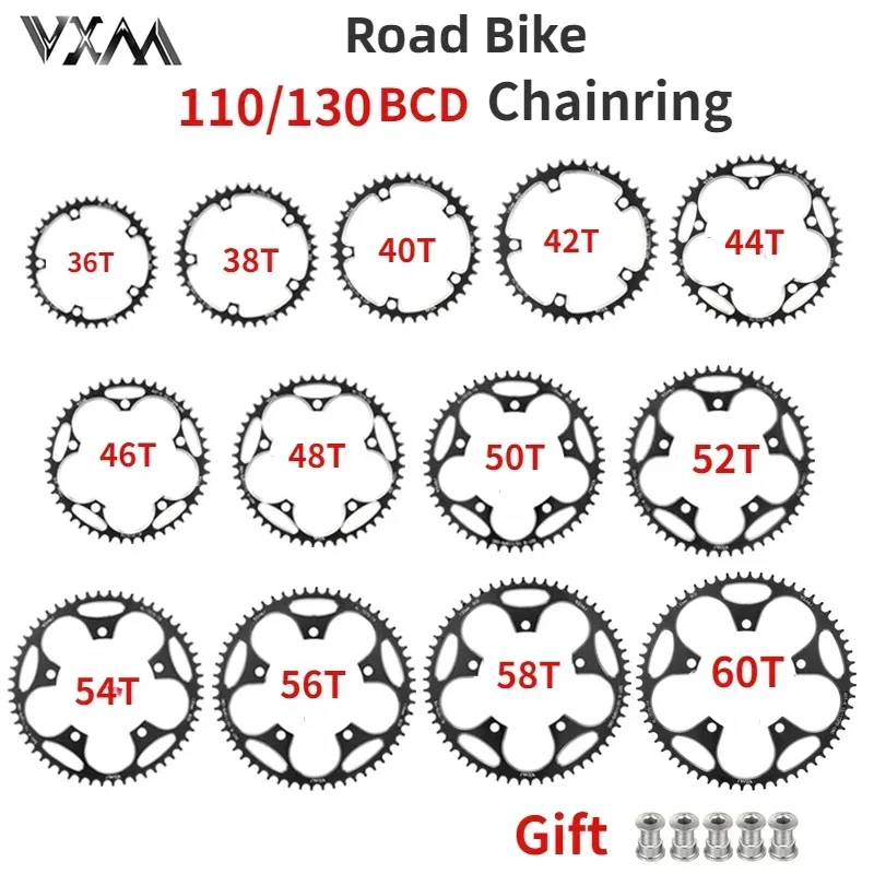 110 130 BCD Chainring 36T 38T 40T 42T 46T 50T 52T 54T 56T 58T 60T