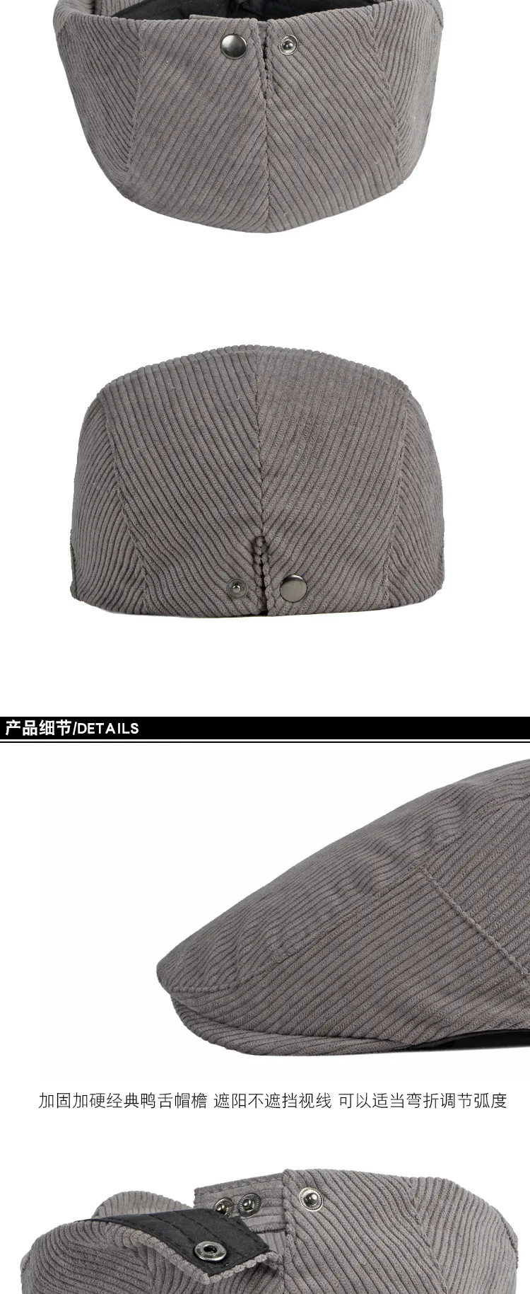 47 Clemson Tigers Chapeau vintage à bretelles réglables Gris anthracite, Gris anthracite
