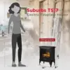 Compact Electric Fireplace Stove, 18” Freestanding Stove Heater with Realistic Flame - Overheating Safety Protection 6