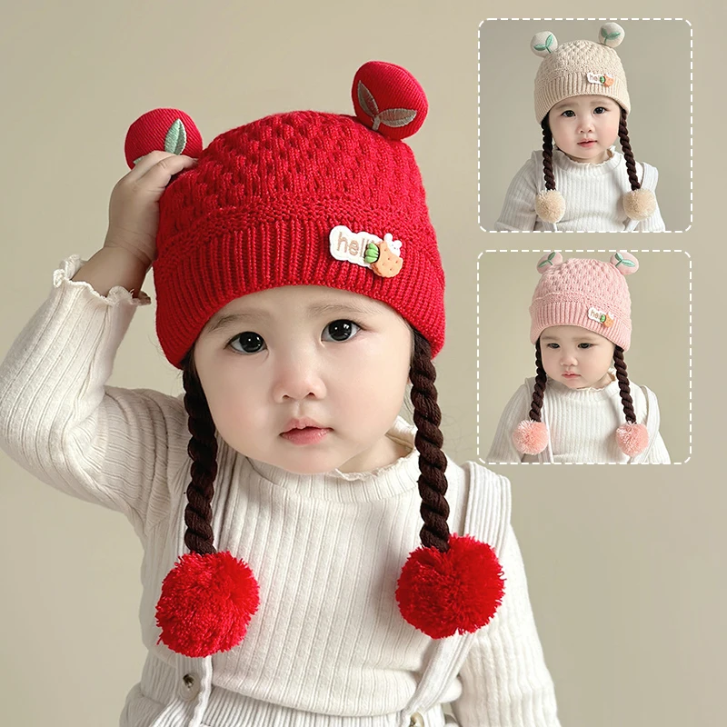 Gorro con protección para los oídos para bebé, gorro de lana