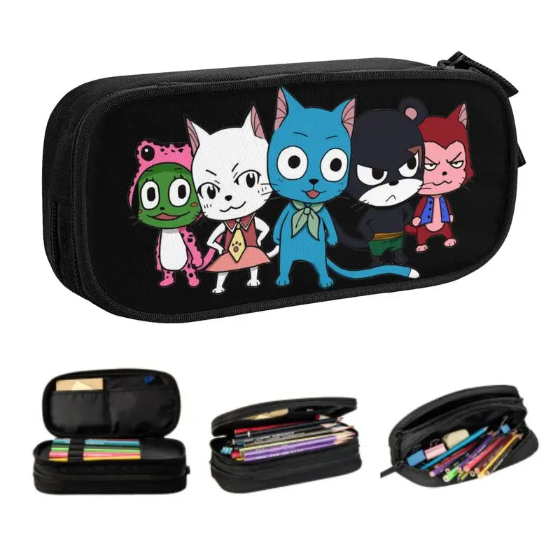 

Funny Fairy Tail Cats Pencil Case for Girls Boys Big Capacity cartoon Pen Box Bag Stationery