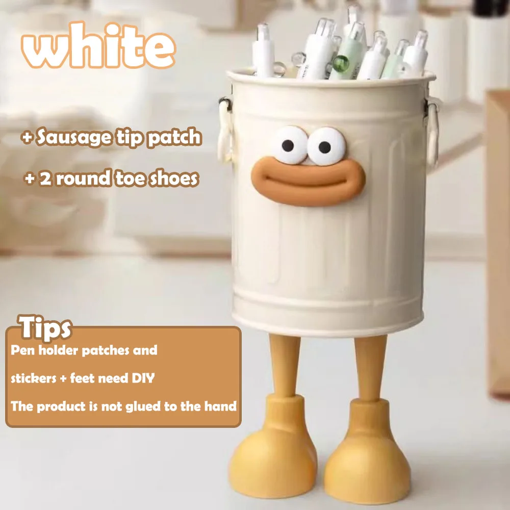 1 Pc cartoon pen holder, simple storage holder, for office storage, desk storage, home study storage (random letter stickers) 5