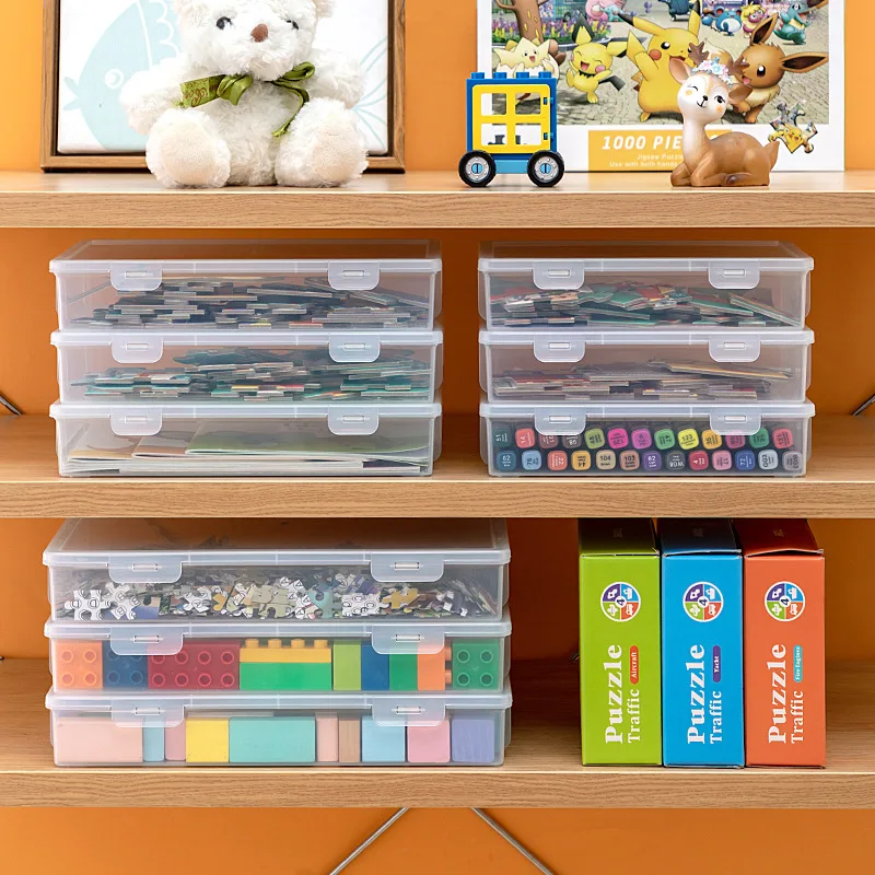 Children's Toys Storage Box Clear with Cover Compartment Classification  Plastic Desktop Parts Puzzle Blocks Storage Box - AliExpress