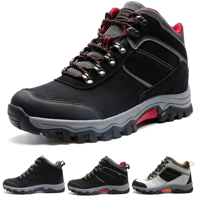 

Hiking Shoes Men Leather Waterproof Hunting Boots Outdoor Non-Slip Fishing Shoes High Quality Training Shoe Casual Sports Shoes
