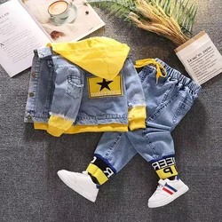 Spring/Autumn Boys' Denim Jacket & Jeans Fashion Set - Stylish Two-Piece Outfit - 130CM   6T (A)
