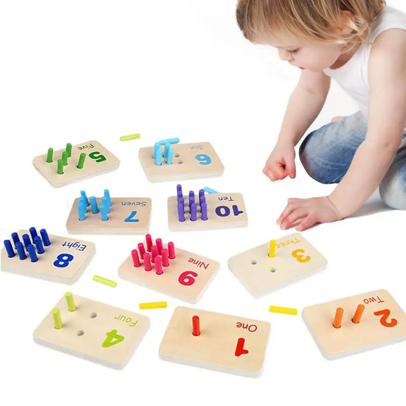

Montessori Peg Board Wooden Counting Peg Board Toys Educational Preschool Blocks Preschool Learning Board Games For Kids And