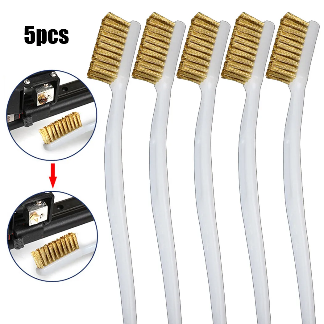 

1.38inch * 0.79inch Brass Wire Brush Polishing Wire 170*8.5*20mm 5PCS Brass Brush Cleaning Devices For Industrial New