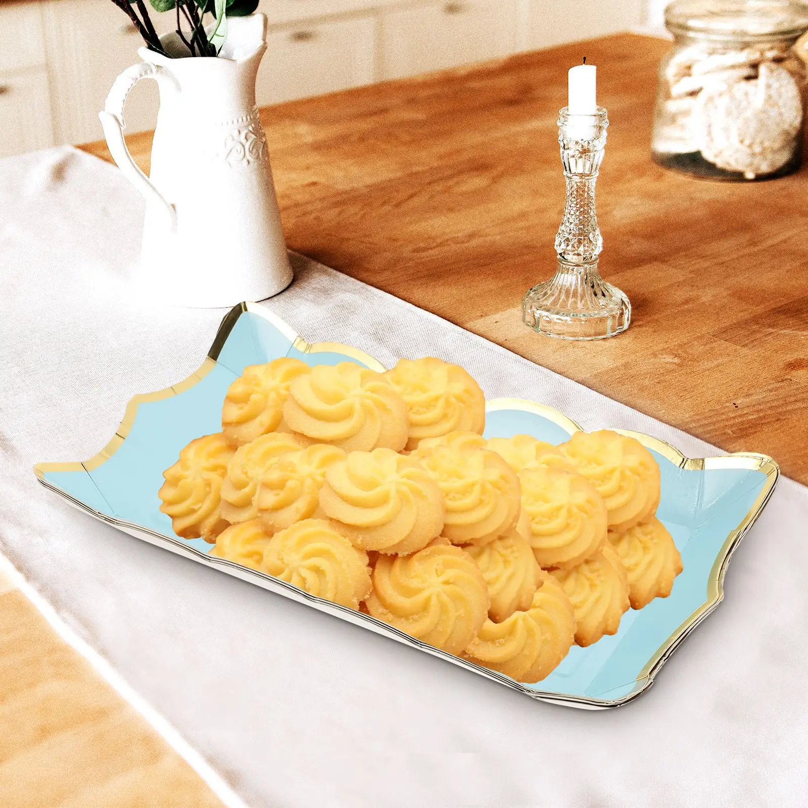 4pcs Rectangle Cardboard Serving Platters Dessert Trays Disposable Serving Trays and Platters Fruit Trays for Parties 2