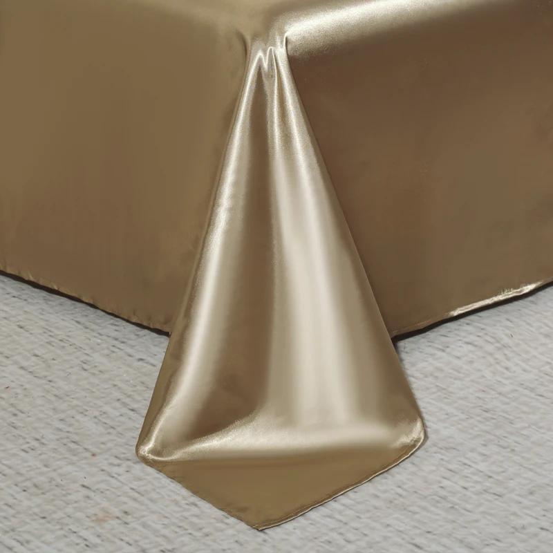 Luxury Satin Bedsheet Soft Comfortable Solid Color Flat Sheet Single Double Twin King Size Bedding Sheet 3