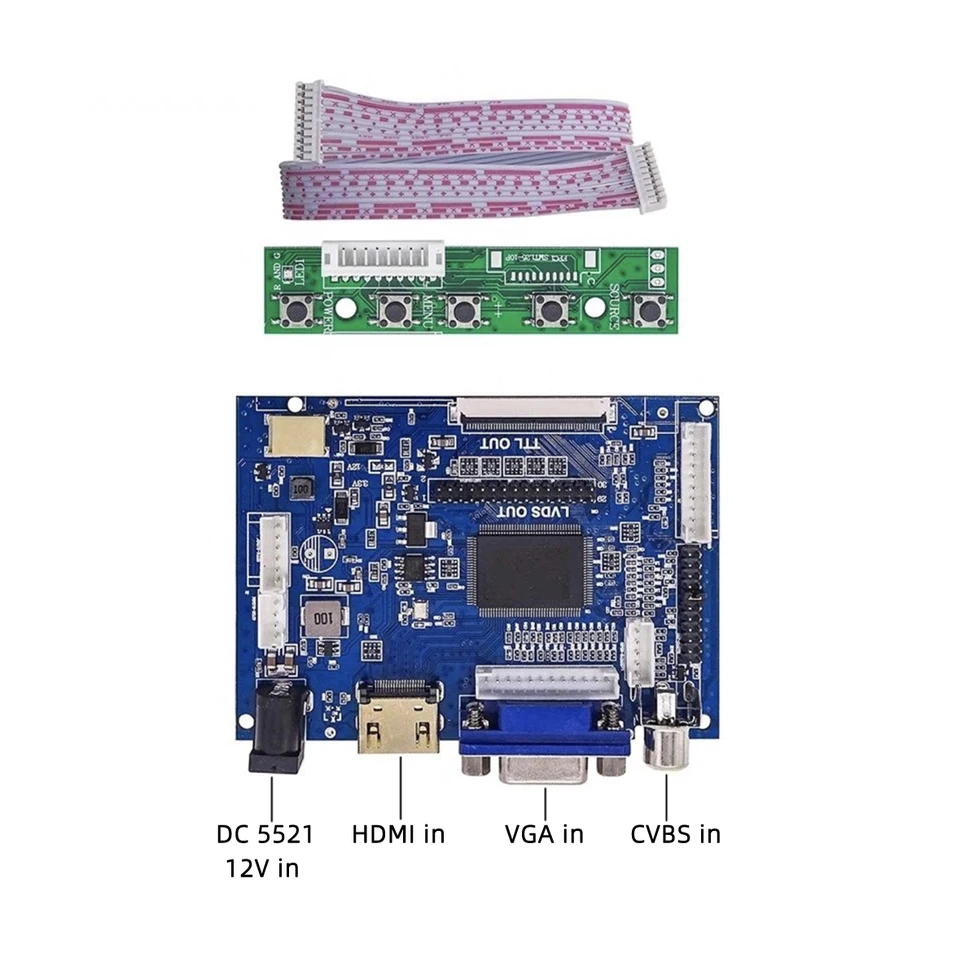Écran LCD 8 Pouces EJ080NA-05A – 800x600, Avec Carte LVDS Tcon, Neuf