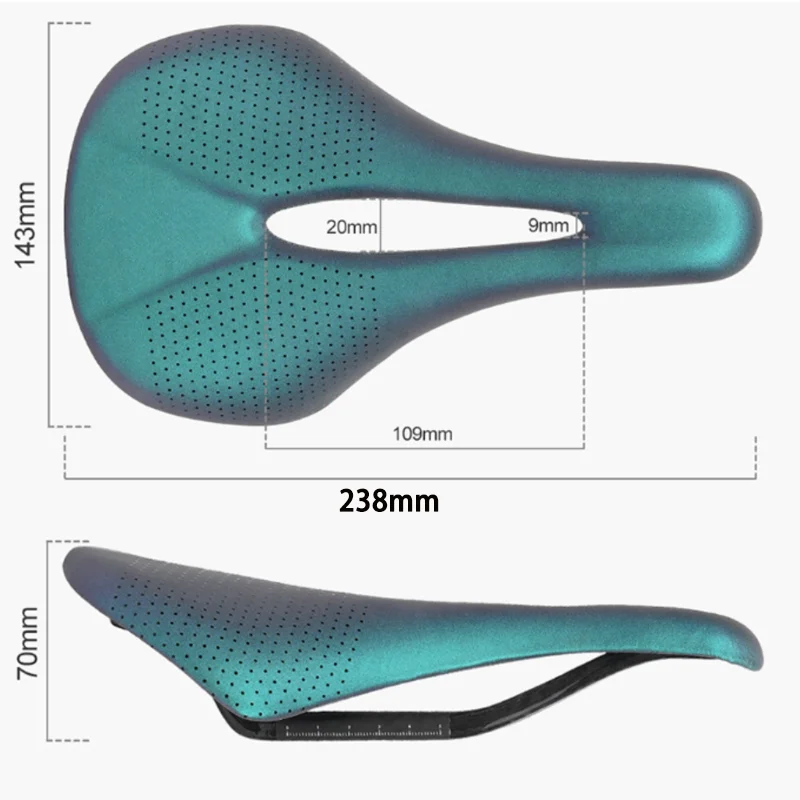 Bicycle Saddle Saddle Cushion Leather Carbon Fiber Bicycle Seat Cushion 143mm 124g