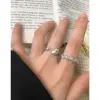 F.I.N.S Original Plain S925 Sterling Silver Open Ring Irregular Glossy Adjustable Stacked Finger Fine Jewelry Prevent Allergy 4