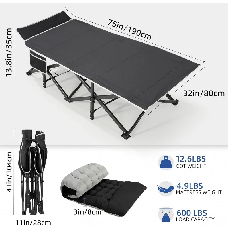Extra Wide Camping Cot 5