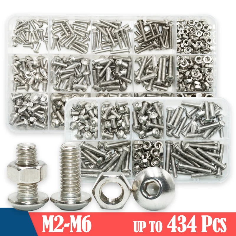 Round Pan Head Hexagon Socket Screw M2 M3 M4 M5 M6 A2 304 Stainless Steel Hex Mushroom Button Head Allen Bolt Nut for Motorcycle stainless steel screws,hexagon socket head cap screw
