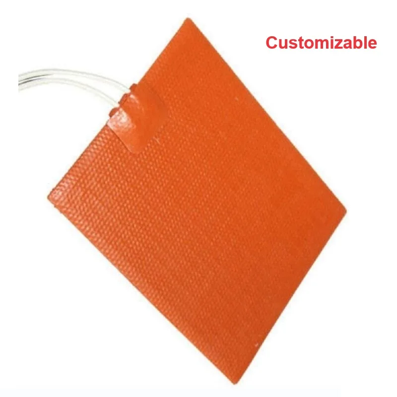 12V 24V 110V 220V Silicone Rubber Electric Heating Pads 3M Adhesive Sticker Thermal Heater Baking Mat NTC 100K Thermistor Sensor