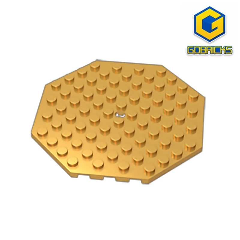 Gobricks GDS-840 Platte, modifiziert, achteckig, 10 x 10, mit Loch, kompatibel mit Lego 89523, DIY-Lernschutz für Kinder