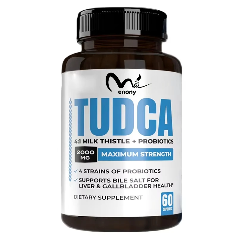 2000mg TUDCA Bile Salt Supplements Complex for Liver Detoxification and Cleansing 4:1 Milk Thistle+60 Probiotics Non GMO Capsules