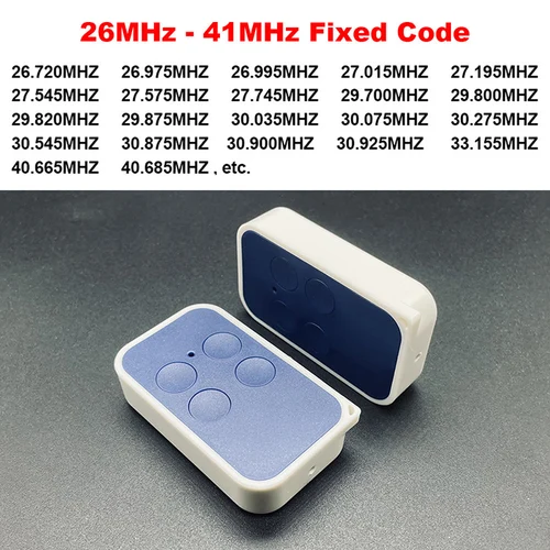 26MHz-41MHz 고정 코드 원격 제어 차고 문 오프너 40.685MHz 27.195MHz 30.875MHz 26.995MHz 30.900MHz 차고 원격 제어 2