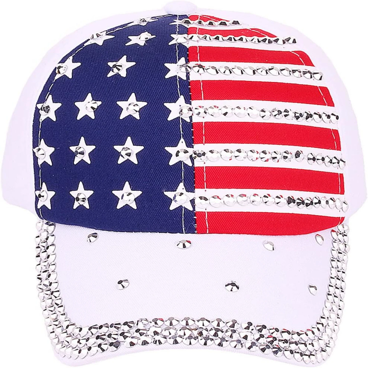 Sequined American Flag Top Hat-A stunning, patriotic accessory to complete your party outfit. Stand out from the crowd with th