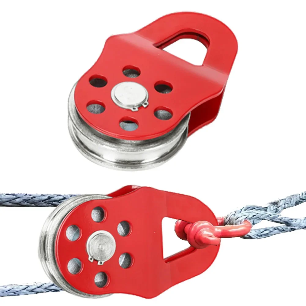 6T Towing Pulley Snatch Block For Heavy Duty Winch Synthetic Rope Steel Cable UTV Tractor